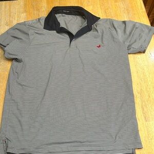 XL men’s southern marsh performance gold polo blue stripe blue collar